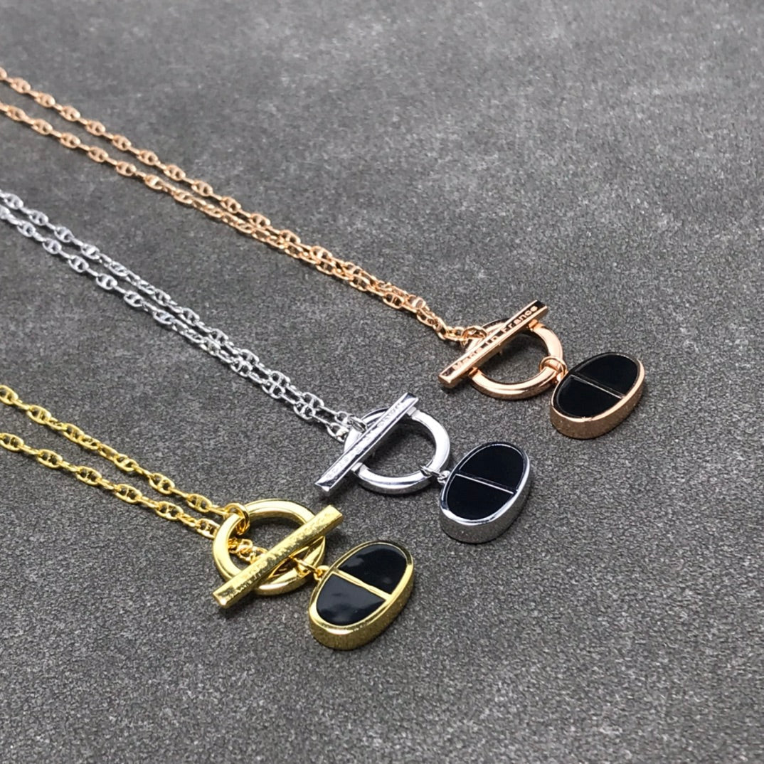 [Royal Jewelry]CHAINE VERSO BLACK CERAMIC  NECKLACE