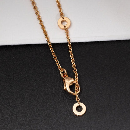 [Royal Jewelry]ZERO 1 WHITE CERAMIC PINK GOLD DIAMOND NECKLACE
