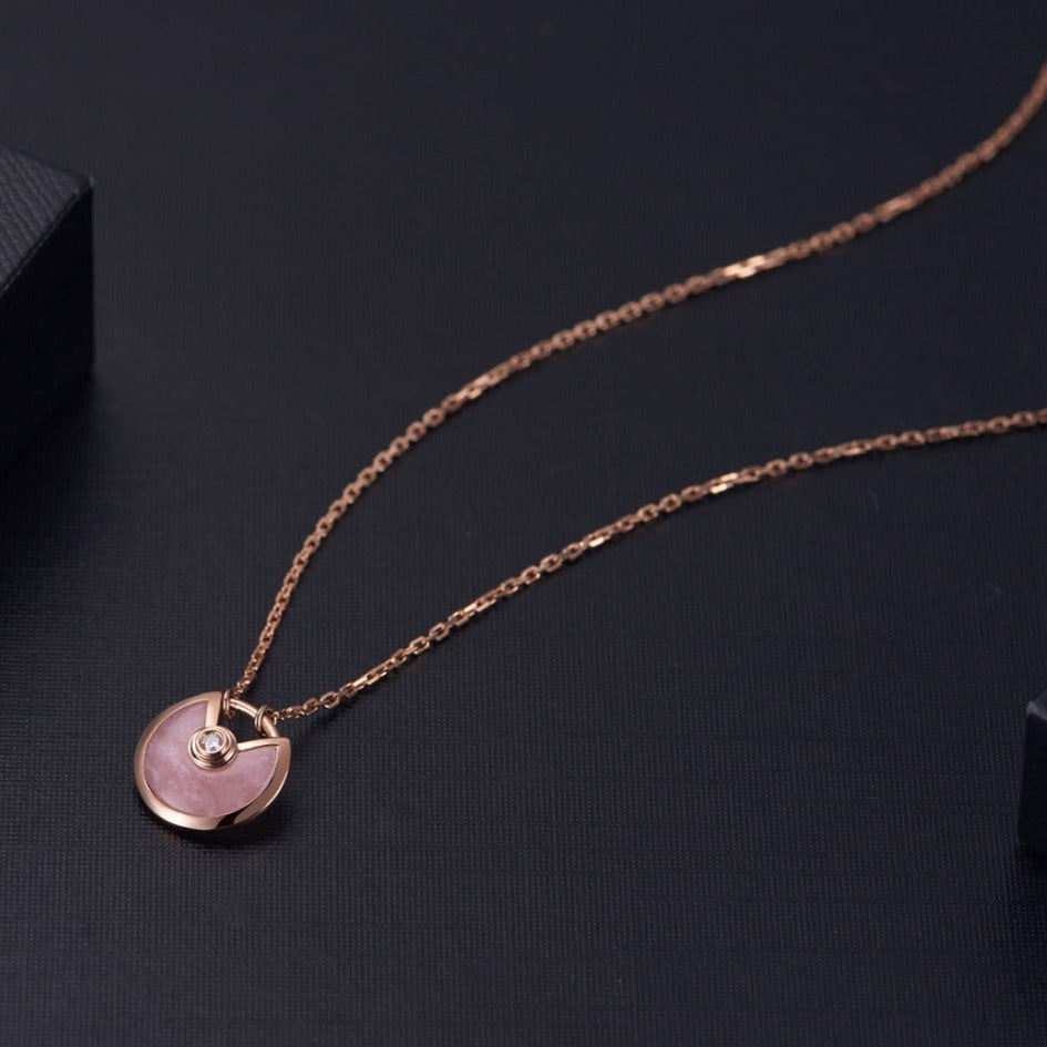 [Royal Jewelry]AMULETTE ROSE GOLD PINK MOP NECKLACE