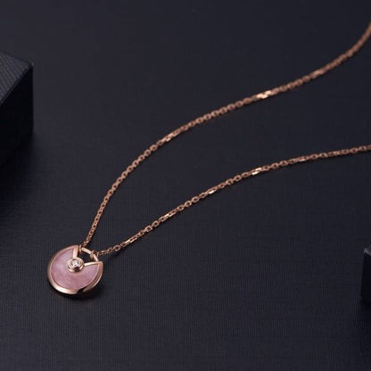 [Royal Jewelry]AMULETTE ROSE GOLD PINK MOP NECKLACE