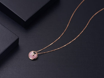 [Royal Jewelry]AMULETTE ROSE GOLD PINK MOP NECKLACE