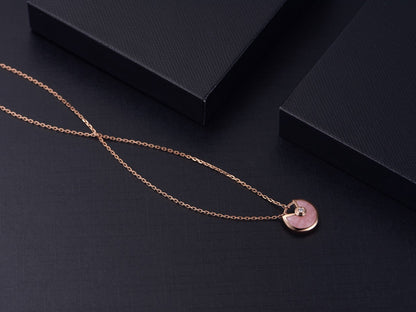 [Royal Jewelry]AMULETTE ROSE GOLD PINK MOP NECKLACE