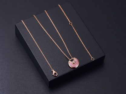 [Royal Jewelry]AMULETTE ROSE GOLD PINK MOP NECKLACE
