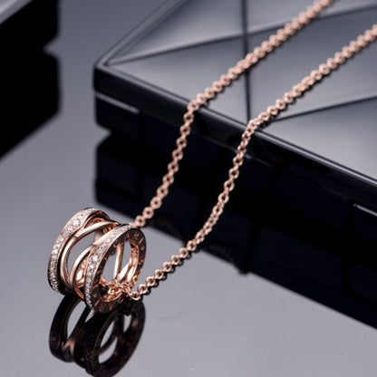 [Royal Jewelry]ZERO 1 PINK GOLD DIAMOND OPEN NECKLACE