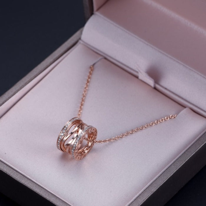 [Royal Jewelry]ZERO 1 PINK GOLD DIAMOND OPEN NECKLACE