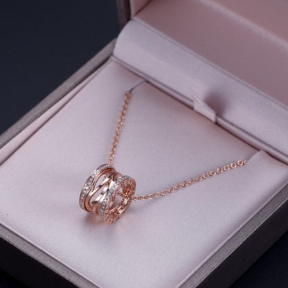[Royal Jewelry]ZERO 1 PINK GOLD DIAMOND OPEN NECKLACE