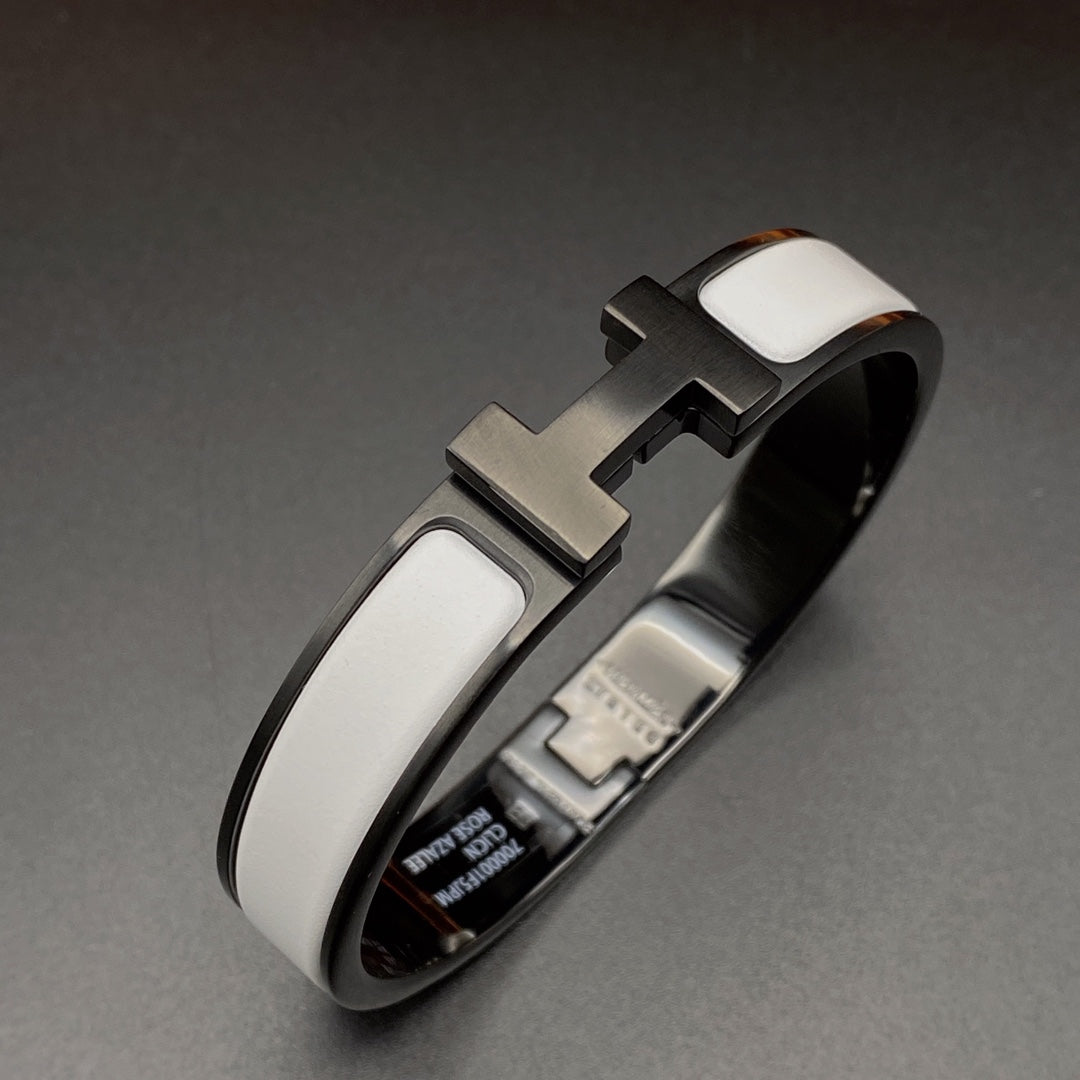 [Royal Jewelry]H BRACELET 12MM BLACK WHITE CERAMIC