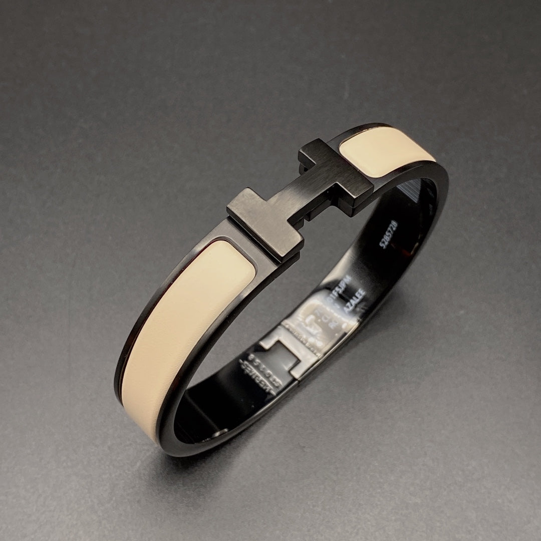 [Royal Jewelry]H BRACELET 12MM BLACK BEIGE CERAMIC