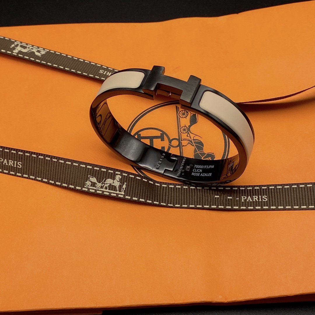 [Royal Jewelry]H BRACELET 12MM BLACK BEIGE CERAMIC