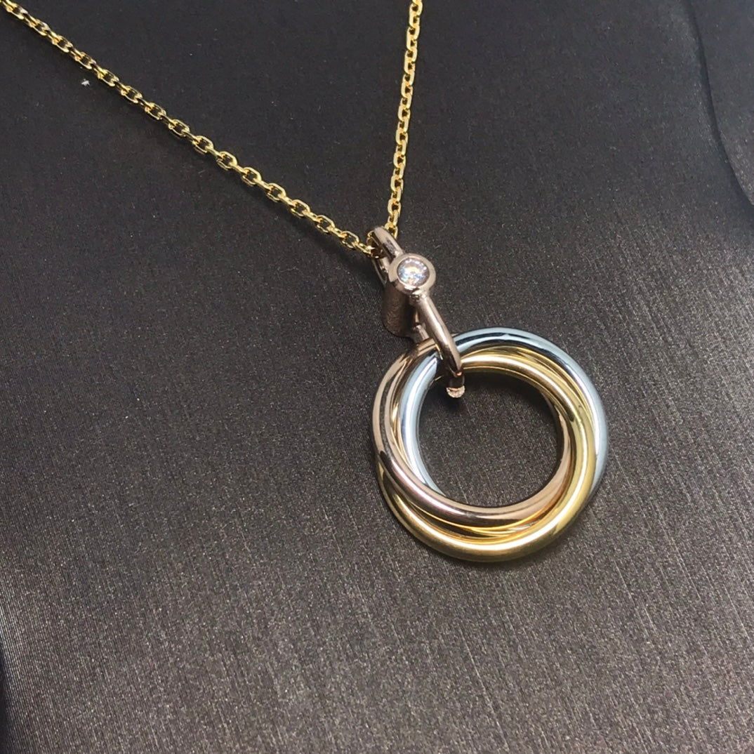 [Royal Jewelry]TRINITY SILVER GOLD PINK GOLD NECKLACE