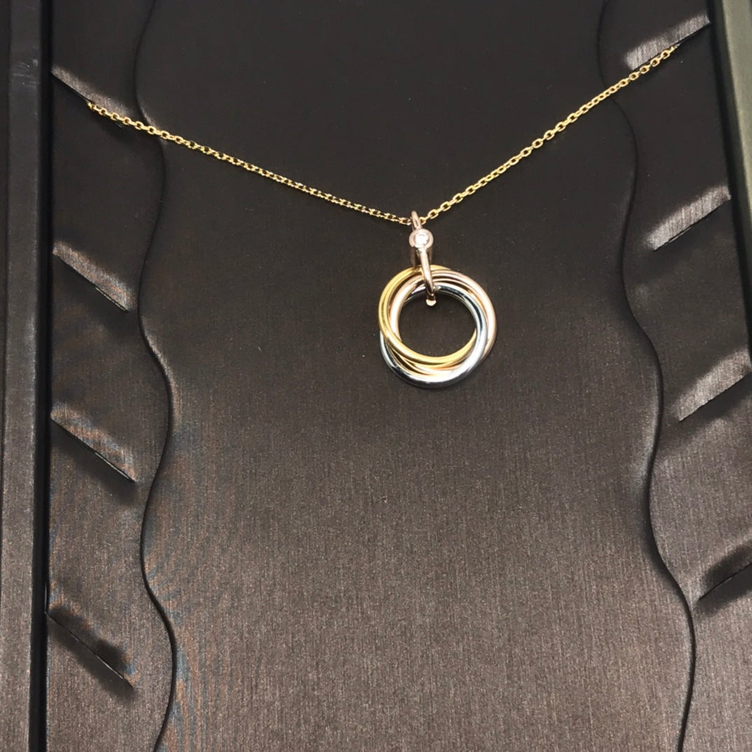 [Royal Jewelry]TRINITY SILVER GOLD PINK GOLD NECKLACE