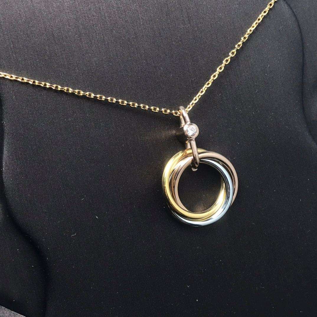 [Royal Jewelry]TRINITY SILVER GOLD PINK GOLD NECKLACE