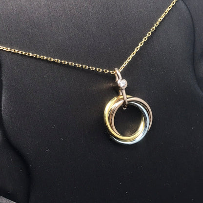 [Royal Jewelry]TRINITY SILVER GOLD PINK GOLD NECKLACE