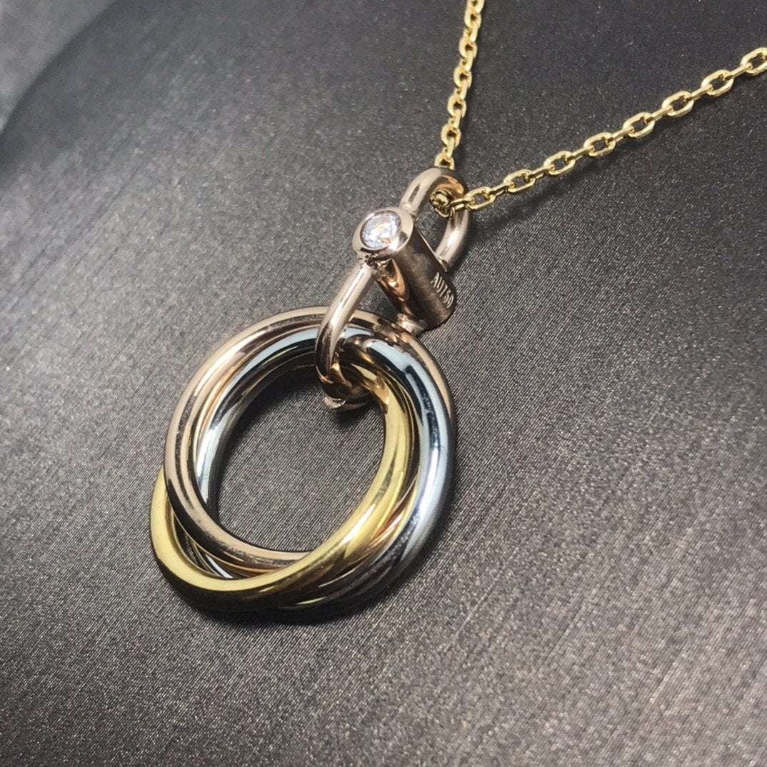 [Royal Jewelry]TRINITY SILVER GOLD PINK GOLD NECKLACE