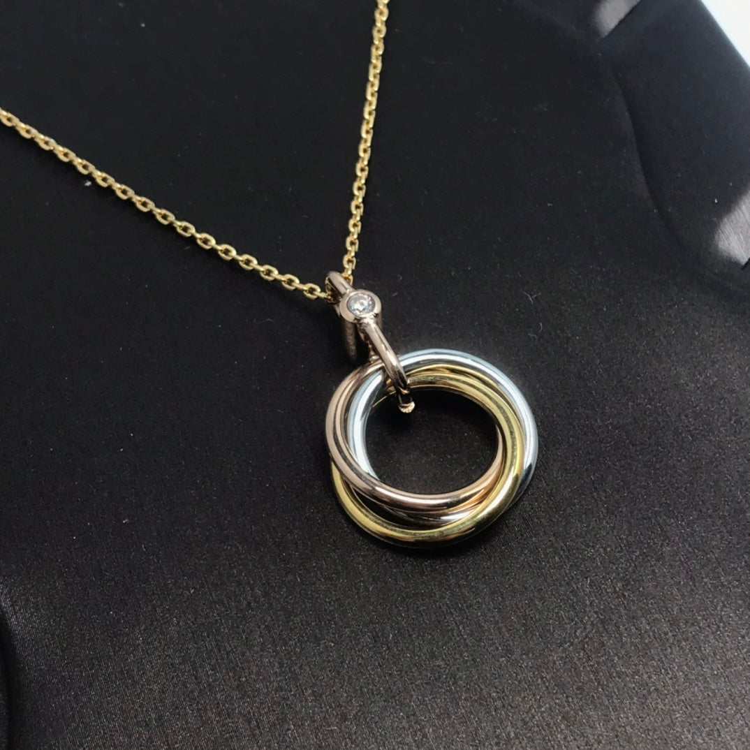 [Royal Jewelry]TRINITY SILVER GOLD PINK GOLD NECKLACE