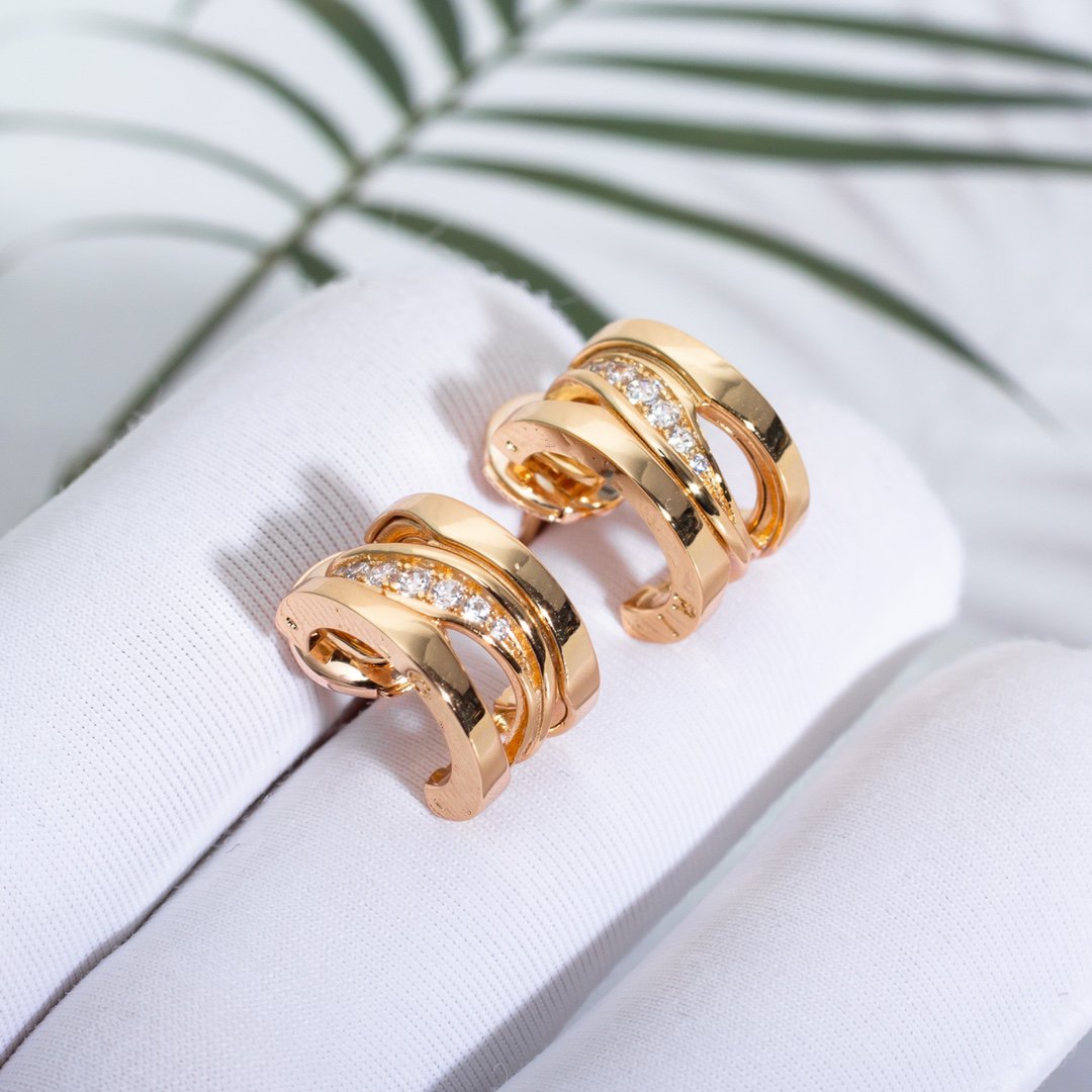 [Royal Jewelry]ZERO 1 PINK GOLD DIAMONDS EARRINGS