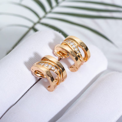 [Royal Jewelry]ZERO 1 PINK GOLD DIAMONDS EARRINGS