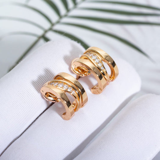 [Royal Jewelry]ZERO 1 PINK GOLD DIAMONDS EARRINGS