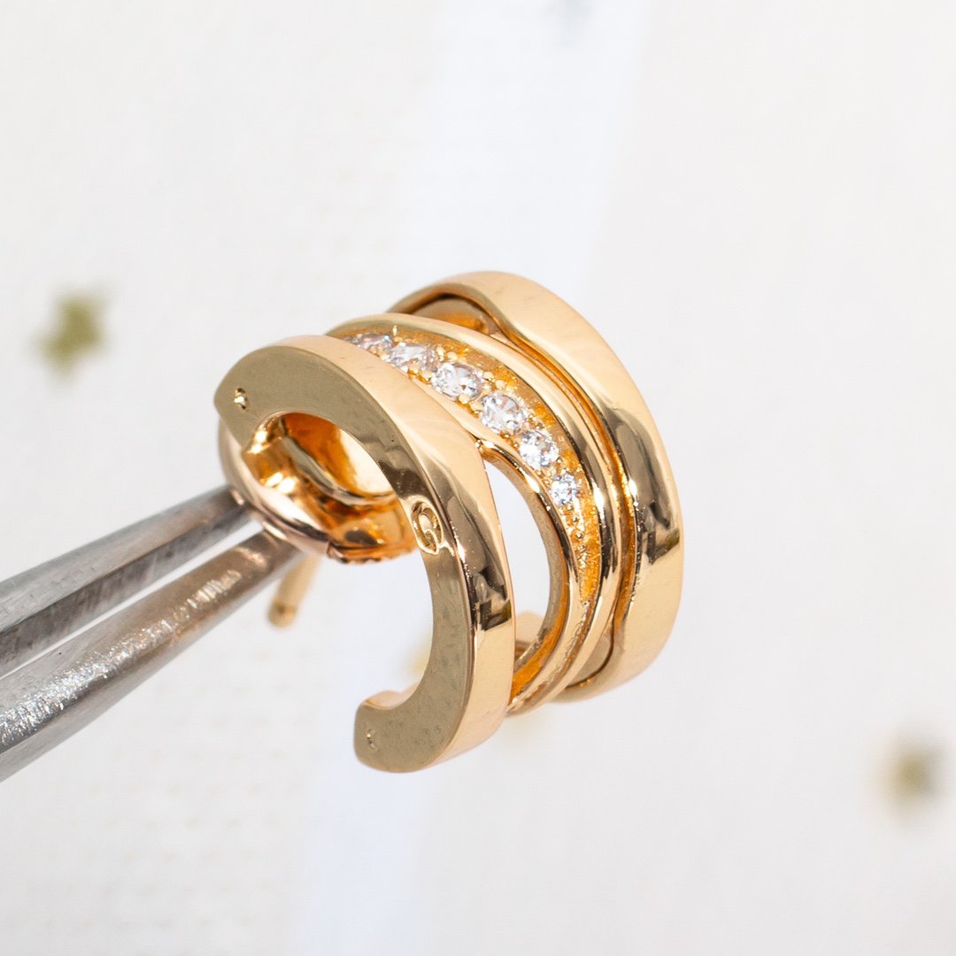 [Royal Jewelry]ZERO 1 PINK GOLD DIAMONDS EARRINGS