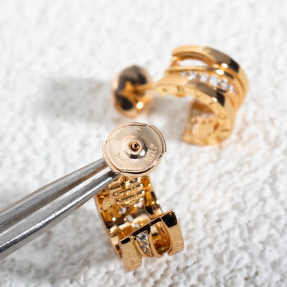 [Royal Jewelry]ZERO 1 PINK GOLD DIAMONDS EARRINGS