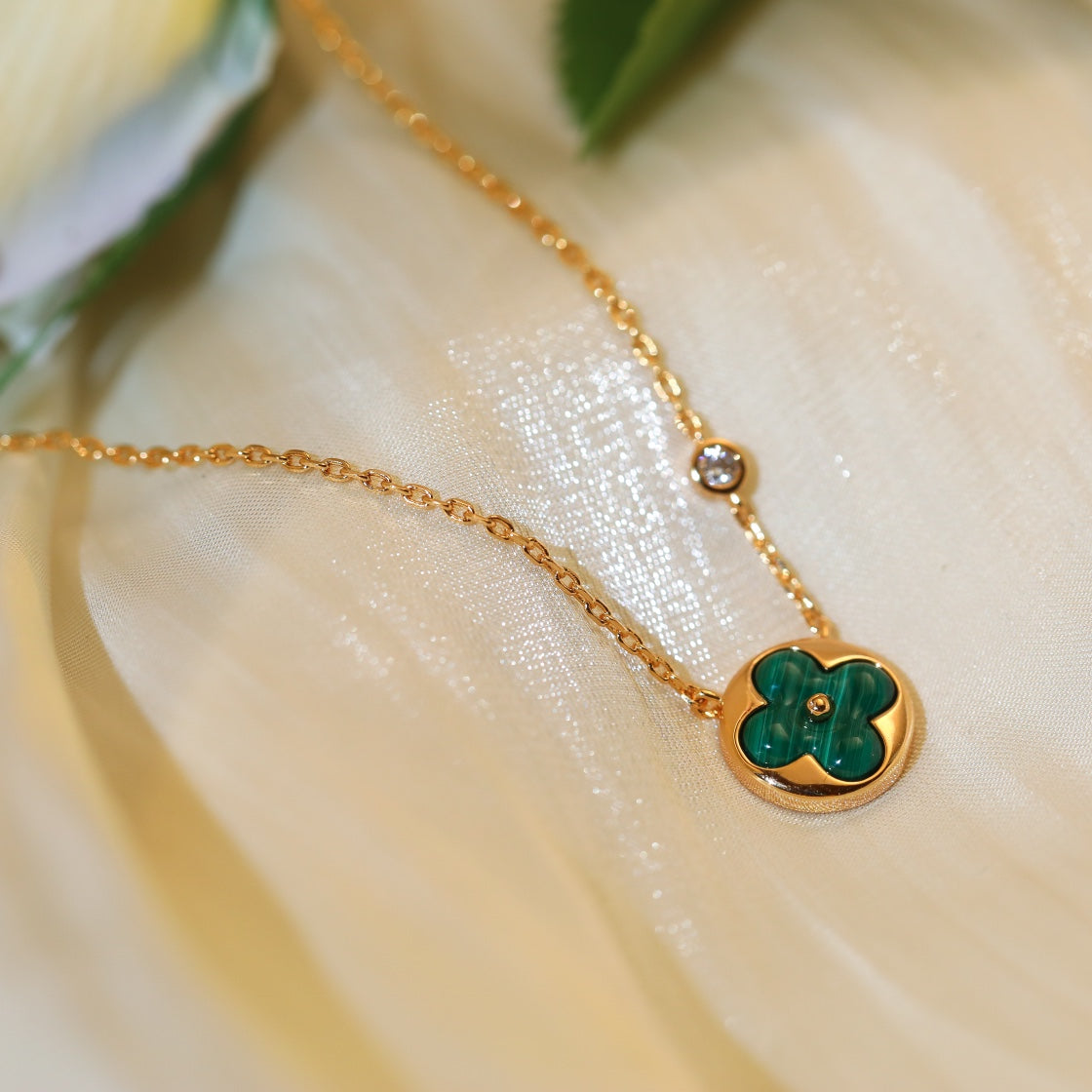[Royal Jewelry]SUN PEDANT PINK GOLD 1 DIAMOND NECKLACE