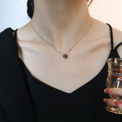 [Royal Jewelry]SUN PEDANT PINK GOLD 1 DIAMOND NECKLACE