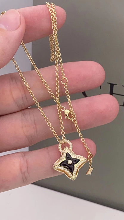 [Royal Jewelry]STAR PEDANT PINK GOLD DIAMOND NECKLACE