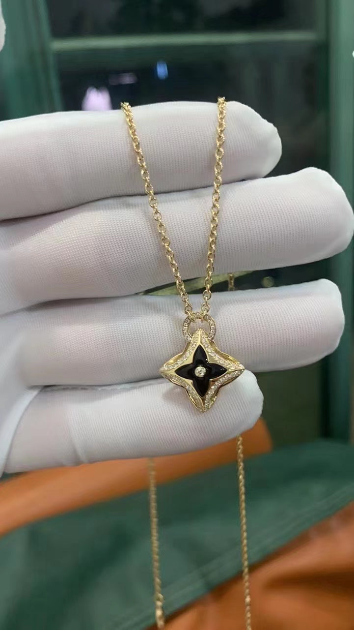 [Royal Jewelry]STAR PEDANT PINK GOLD DIAMOND NECKLACE