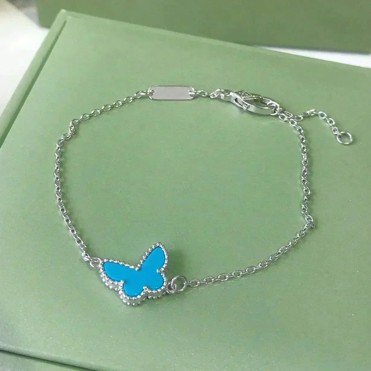 [Royal Jewelry]BUTTERFLY TURQUOISE BUTTERFLY BRACELET SILVER