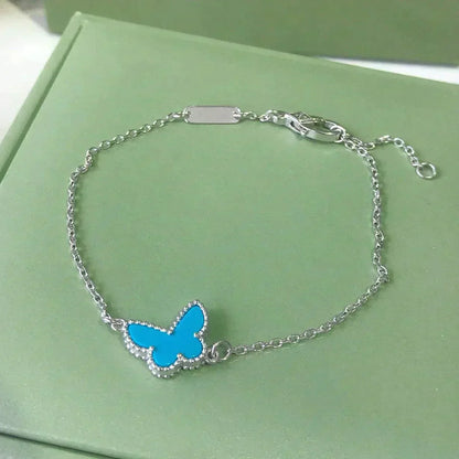 [Royal Jewelry]BUTTERFLY TURQUOISE BUTTERFLY BRACELET SILVER