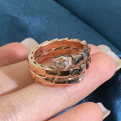 [Royal Jewelry]SERPENTS DOUBLE ROW DIAMOND RING