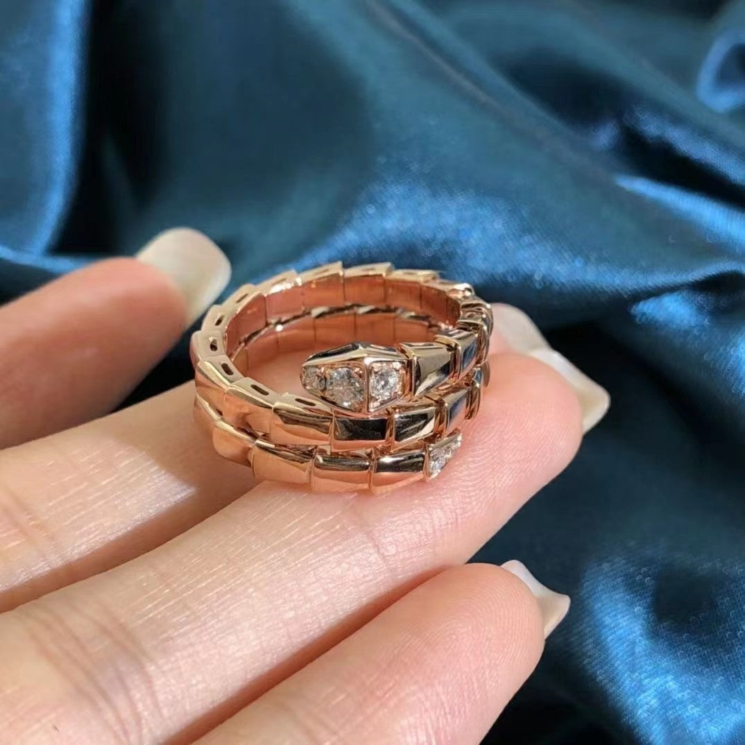[Royal Jewelry]SERPENTS DOUBLE ROW DIAMOND RING