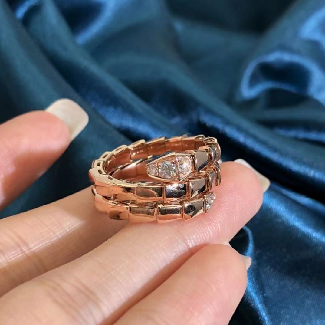 [Royal Jewelry]SERPENTS DOUBLE ROW DIAMOND RING