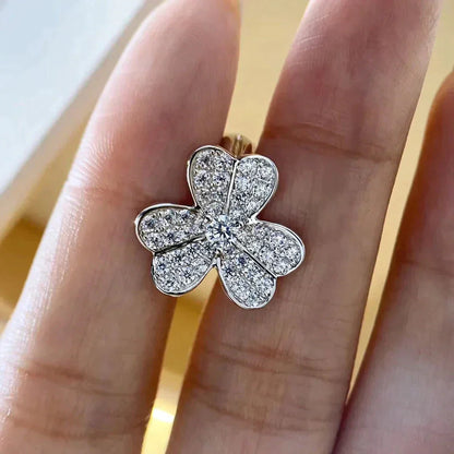 [Royal Jewelry]CLOVER COMOS DIAMOND EARRINGS SILVER