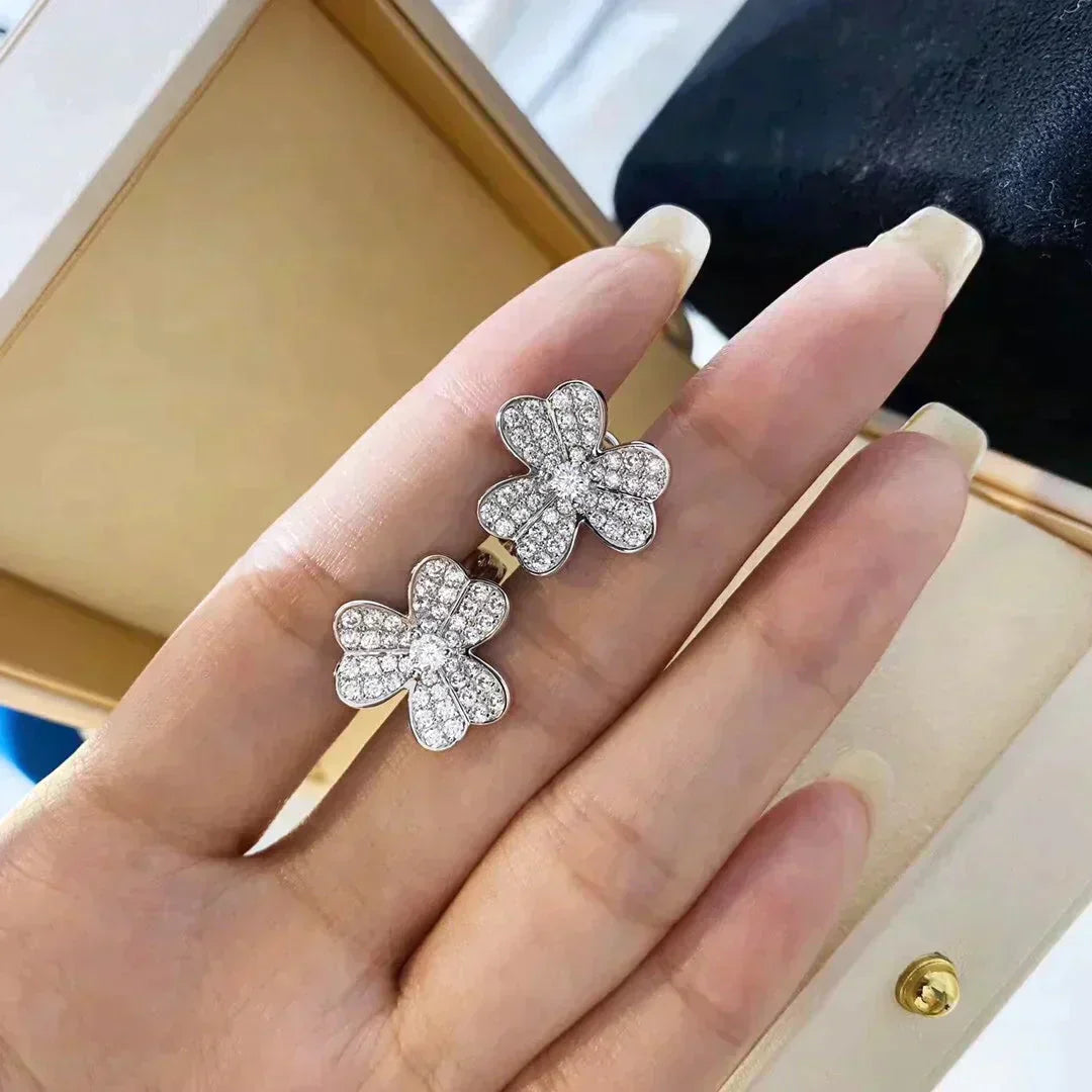 [Royal Jewelry]CLOVER COMOS DIAMOND EARRINGS SILVER