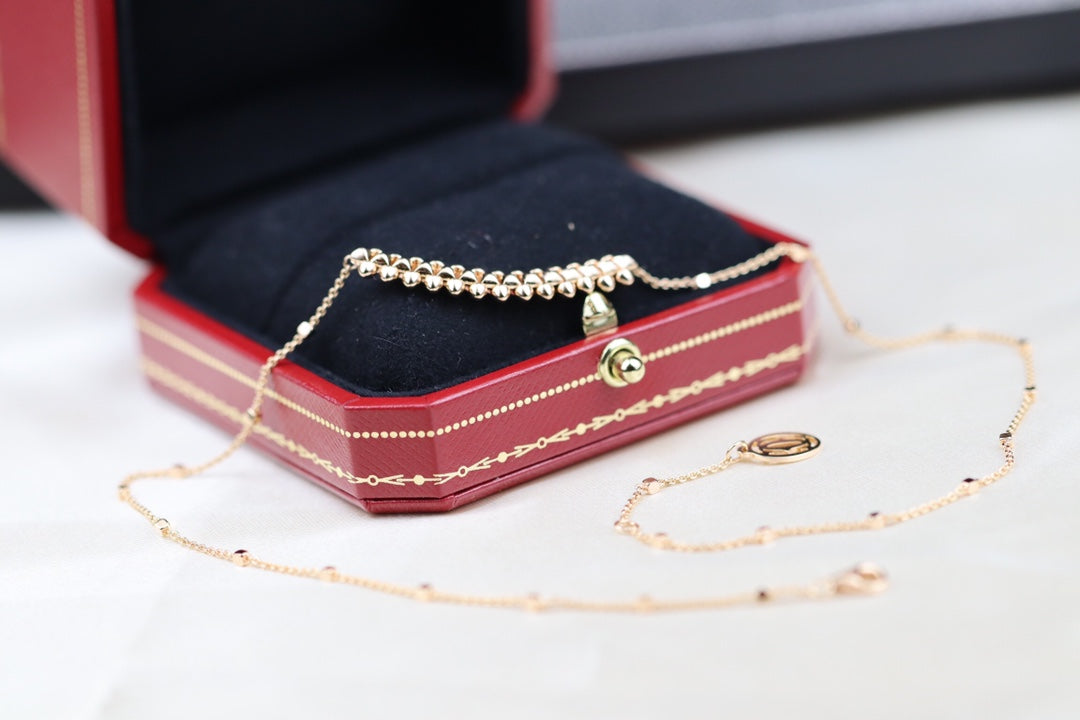 [Royal Jewelry]CLASH PINK GOLD NECKLACE