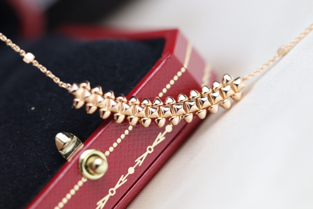[Royal Jewelry]CLASH PINK GOLD NECKLACE