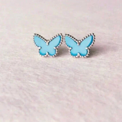 [Royal Jewelry]BUTTERFLY TURQUOISE EARRINGS SILVER