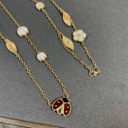 [Royal Jewelry]LUCKY SPRING 15 MOTIFS GOLD NECKLACE