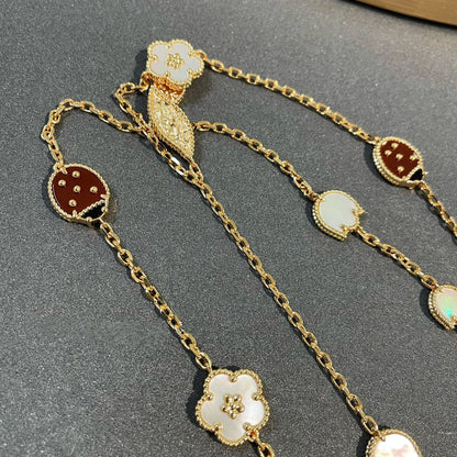 [Royal Jewelry]LUCKY SPRING 15 MOTIFS GOLD NECKLACE