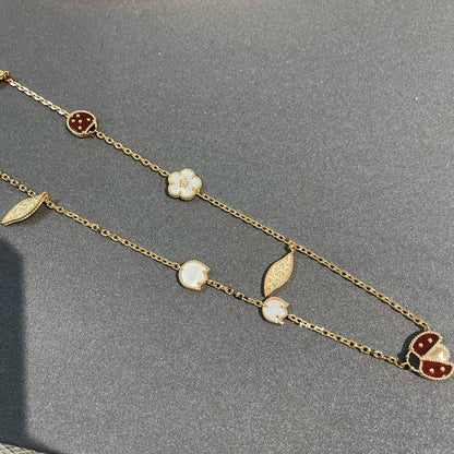 [Royal Jewelry]LUCKY SPRING 15 MOTIFS GOLD NECKLACE