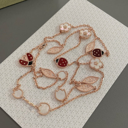 [Royal Jewelry]LUCKY SPRING 15 MOTIFS ROSE GOLD NECKLACE