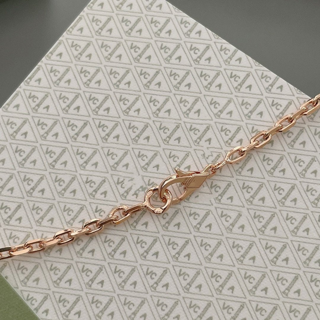 [Royal Jewelry]LUCKY SPRING 15 MOTIFS ROSE GOLD NECKLACE