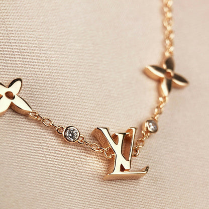 [Royal Jewelry]STAR AND SUN 7 MOTIFS GOLD BRACELET