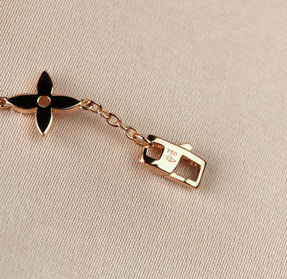[Royal Jewelry]STAR AND SUN 7 MOTIFS GOLD BRACELET