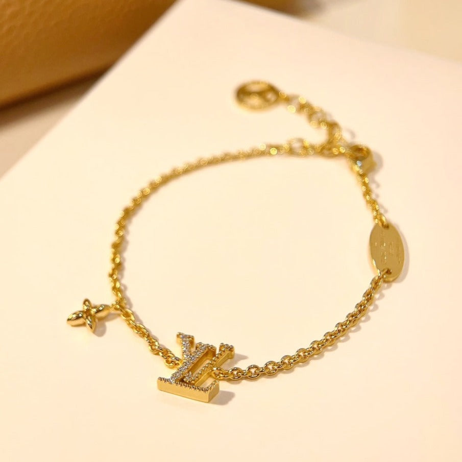 [Royal Jewelry]LOGO STAR MOTIF GOLD BRACELET