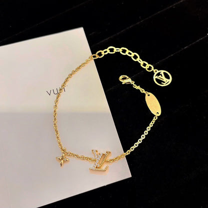 [Royal Jewelry]LOGO STAR MOTIF GOLD BRACELET