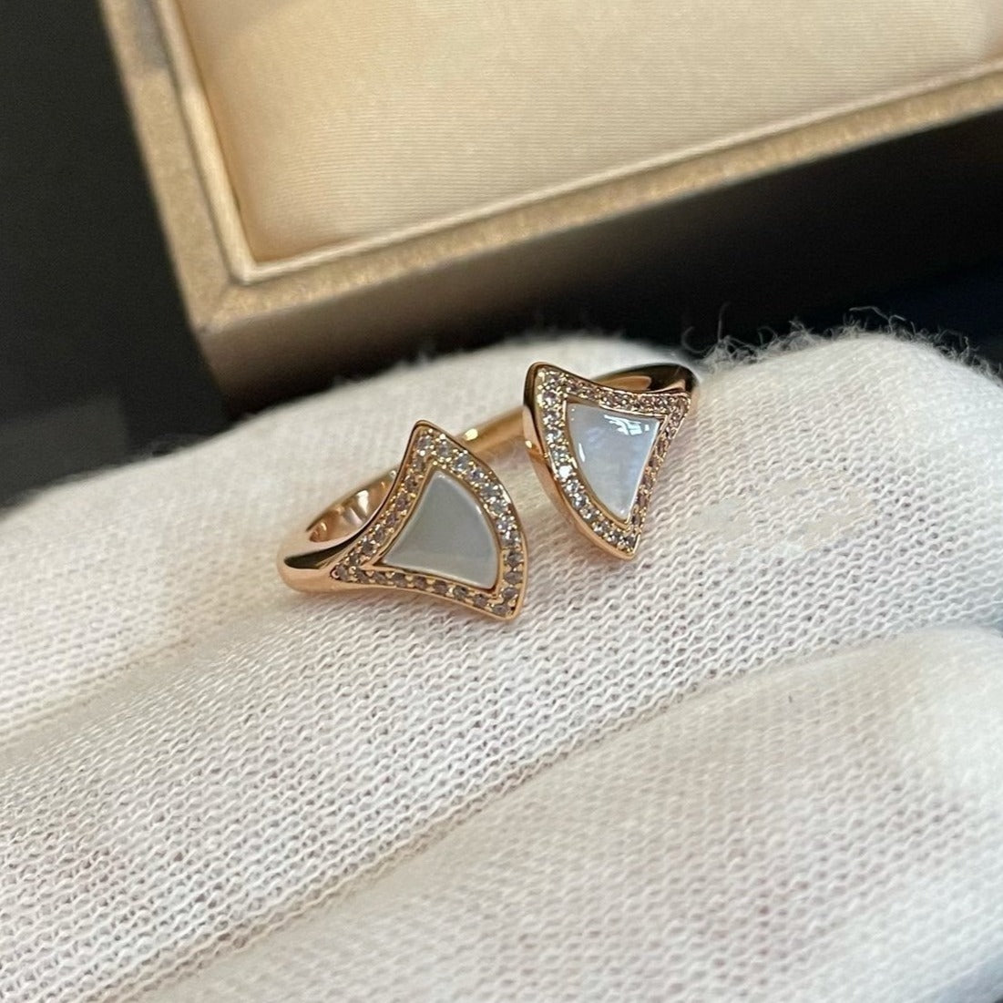 [Royal Jewelry]DREAM MOP DIAMOND OPEN RING