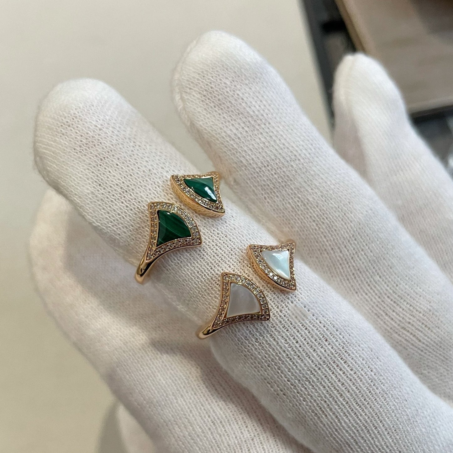 [Royal Jewelry]DREAM MOP DIAMOND OPEN RING