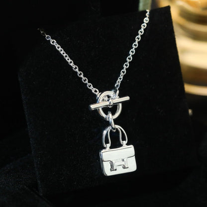 [Royal Jewelry]POP H PEDANT SILVER NECKLACE